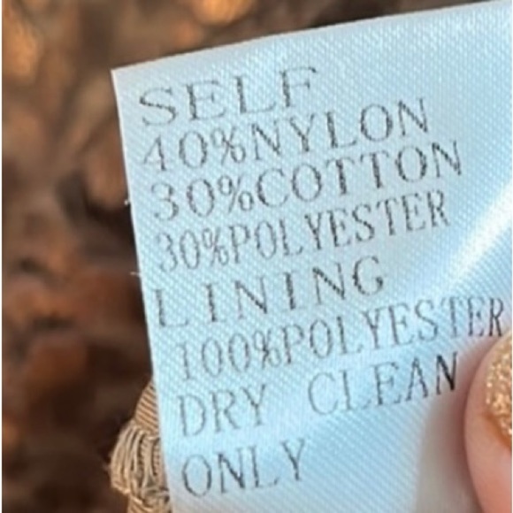 Tadashi Shoji Gold Pailliette Embroidered Lace Sequin V-Neck Dress Sz16 - Picture 10 of 11